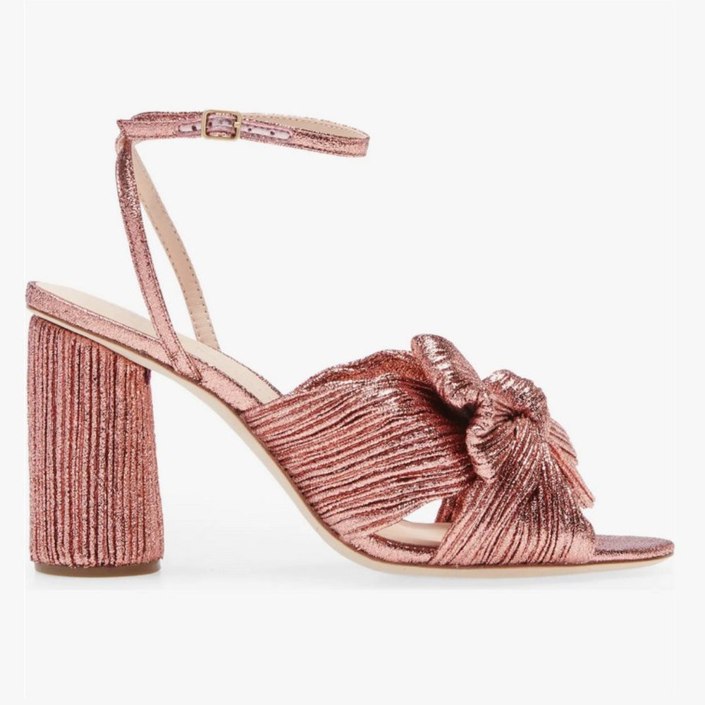 NEW Loeffler Randall Size 11.5 Women's Camellia Knotted Metallic Sandals - Metro - Picture 3 of 6
